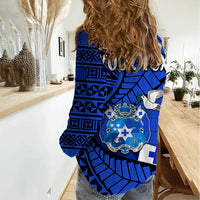 (Custom Personalised) Tonga Emancipation Day Women Casual Shirt Happy 53rd Independence Anniversary Blue Version LT9 - Polynesian Pride