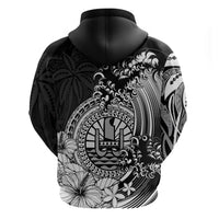 Polynesian Tahiti Island Hoodie The Wave of Water Black LT9 - Polynesian Pride