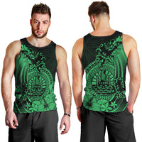 Polynesian Tahiti Island Men Tank Top The Wave of Water - Green LT9 - Polynesian Pride