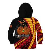 Papua New Guinea Kid Hoodie The Greater Bird of Paradise LT9 Zip Hoodie Black - Polynesian Pride