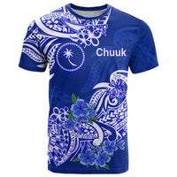 FSM Chuuk State T Shirt Polynesian Floral Tribal LT9 Blue - Polynesian Pride