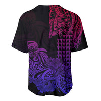 Hawaii Kakau Baseball Jersey Polynesian Floral Tribal Gradient Version LT9 - Polynesian Pride