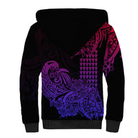 Hawaii Kakau Sherpa Hoodie Polynesian Floral Tribal Gradient Version LT9 - Polynesian Pride