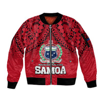Polynesian Independent State of Samoa Red Sleeve Zip Bomber Jacket LT9 Unisex Red - Polynesian Pride