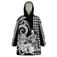 (Custom Personalised) Aloha Hula Girl Hawaiian Tribal and Simple Kakau Wearable Blanket Hoodie LT9 Unisex One Size - Polynesian Pride
