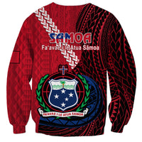 Samoa Sweatshirt Happy Independence Day Samoan Red Pattern LT14 - Polynesian Pride