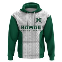 Hawaii Volleyball Hoodie Hawaiian Kakau White Style LT14 - Polynesian Pride