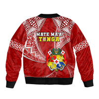 Tonga Rugby Sleeve Zip Bomber Jacket Mate Maa Tonga Pacific Tongan Ngatu LT14 - Polynesian Pride