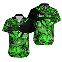 (Custom Personalised) Hawaii Monk Seal Hawaiian Shirt Polynesian Kakau With Kanaka Green LT14 Green - Polynesian Pride