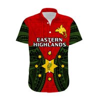 (Custom Personalised) Papua New Guinea Hawaiian Shirt Eastern Highlands Province Mix Coat Of Arms Polynesian Art LT14 - Polynesian Pride