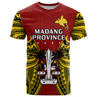 Papua New Guinea T Shirt Madang Province Mix Coat Of Arms Polynesian Art LT14 Red - Polynesian Pride