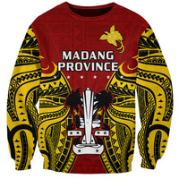 (Custom Personalised) Papua New Guinea Sweatshirt Madang Province Mix Coat Of Arms Polynesian Art LT14 Unisex Red - Polynesian Pride