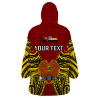 (Custom Personalised) Papua New Guinea Wearable Blanket Hoodie Madang Province Mix Coat Of Arms Polynesian Art LT14 - Polynesian Pride
