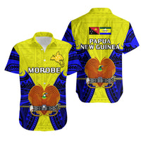 Papua New Guinea Hawaiian Shirt Morobe Province Mix Coat Of Arms Polynesian Art LT14 Yellow - Polynesian Pride