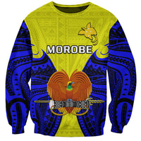 (Custom Personalised) Papua New Guinea Sweatshirt Morobe Province Mix Coat Of Arms Polynesian Art LT14 Unisex Yellow - Polynesian Pride