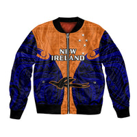 Papua New Guinea Bomber Jacket New Ireland Province Mix Coat Of Arms Polynesian Art LT14 Unisex Orange - Polynesian Pride