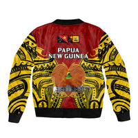 Papua New Guinea Sleeve Zip Bomber Jacket Western Province Mix Coat Of Arms Polynesian Art LT14 - Polynesian Pride