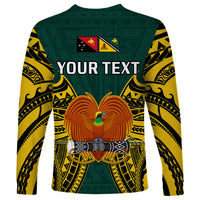 (Custom Personalised) Papua New Guinea Long Sleeve Shirt Jiwaka Province Mix Coat Of Arms Polynesian Art LT14 - Polynesian Pride