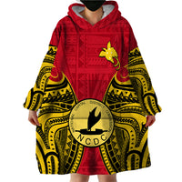 Papua New Guinea Wearable Blanket Hoodie National Capital District Mix Coat Of Arms Polynesian Art LT14 - Polynesian Pride