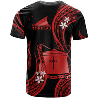 Tokelau T Shirt Tokelauan Tatau With Badge Red LT14 - Polynesian Pride
