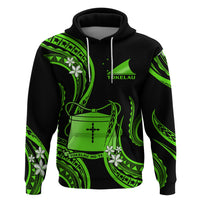 Tokelau Hoodie Tokelauan Tatau With Badge Green LT14 - Polynesian Pride