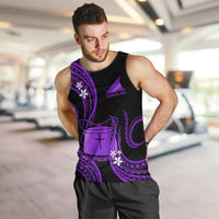 Tokelau Men Tank Top Tokelauan Tatau With Badge Purple LT14 - Polynesian Pride