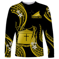 Tokelau Long Sleeve Shirt Tokelauan Tatau With Badge Yellow LT14 Unisex Yellow - Polynesian Pride