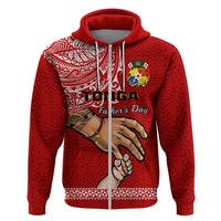 Tonga Fathers Day Hoodie Red Tongan Ngatu I Love You Dad LT14 - Polynesian Pride