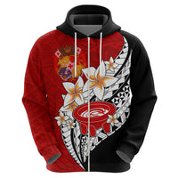Custom Tonga Kava Bowl Hoodie Tongan Kupesi Ngatu Pattern Black LT14 - Polynesian Pride