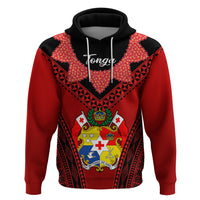 Custom Tonga Heilala Flowers Hoodie Tongan Ngatu Black Special Verison LT14 - Polynesian Pride