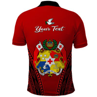Custom Tonga Heilala Flowers Polo Shirt Tongan Ngatu Black Special Verison LT14 - Polynesian Pride