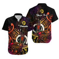 (Custom Personalised) Vanuatu Hawaiian Shirt Kava Bowl Mix Polynesian Gradient Style LT14 Black - Polynesian Pride