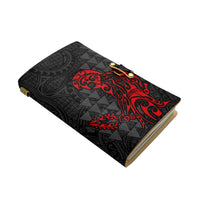 Hawaii Warrior Polynesian Leather Notebook - Red - Polynesian Pride