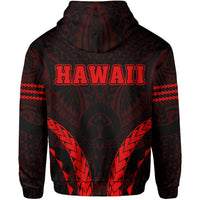 Polynesian Kakau Seal of Hawaii Hoodie Sport Style Version 2.0 Red - Polynesian Pride
