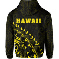 Hawaii Coat of Arms Hoodie (Yellow) Turtle Style - Polynesian Pride