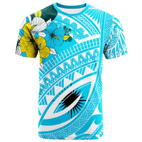 Marshall IslandsT Shirt Polynesian Pattern Aquamarine Stone Color Unisex Blue - Polynesian Pride