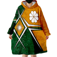 Marshall Islands - Marshall Islands Flag with Polynesian Patterns Green Wearable Blanket Hoodie LT9 - Polynesian Pride