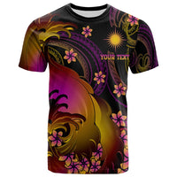 Marshall Islands Custom T shirt Marshall Islands in wave Unisex Black - Polynesian Pride