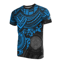 Northern Mariana Islands T Shirt Northern Mariana Islands Seal Blue Turtle Hibiscus Unisex Blue - Polynesian Pride