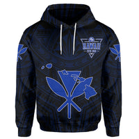 Kanaka Map Polynesian Hoodie Blue Heart AH - Polynesian Pride