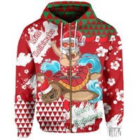 Hawaii Mele Kalikimaka Chrismas Hoodie (Zip up) Ghea Style - Polynesian Pride