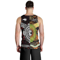 New Zealand Maori Aotearoa And Australia Aboriginal Men Tank Top Together - Red LT8 - Polynesian Pride