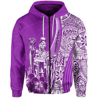 Hawaiian King Kamehameha Hoodie Vibe Purple Style LT6 - Polynesian Pride