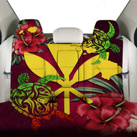 Kanaka Map Turtle Hibiscus Back Seat Cover - Red Velvet - AH - Polynesian Pride