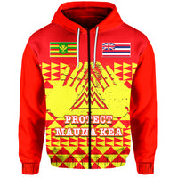 Custom Hawaii Zip Hoodie Protect Mauna Kea LT6 Unisex Red - Polynesian Pride