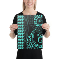 Hawaiian Map Polynesian Canvas Turquoise 12x16 Canvas Turquoise - Polynesian Pride