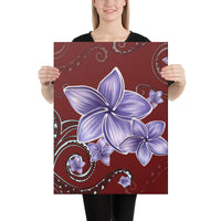Plumeria Violet Polynesia Red Canvas 18x24 Canvas Red - Polynesian Pride