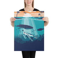 Sea Sunset Canvas 18x24 Canvas White - Polynesian Pride