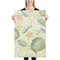 World Animal In Sea Canvas 24x36 Canvas White - Polynesian Pride