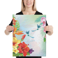 Hibiscus In Jung Canvas 16x20 Canvas White - Polynesian Pride